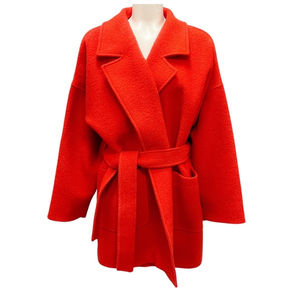 MALEJ TOMATO WOOL COAT WITH BELT - Picture 1 of 5